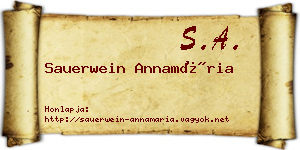 Sauerwein Annamária névjegykártya